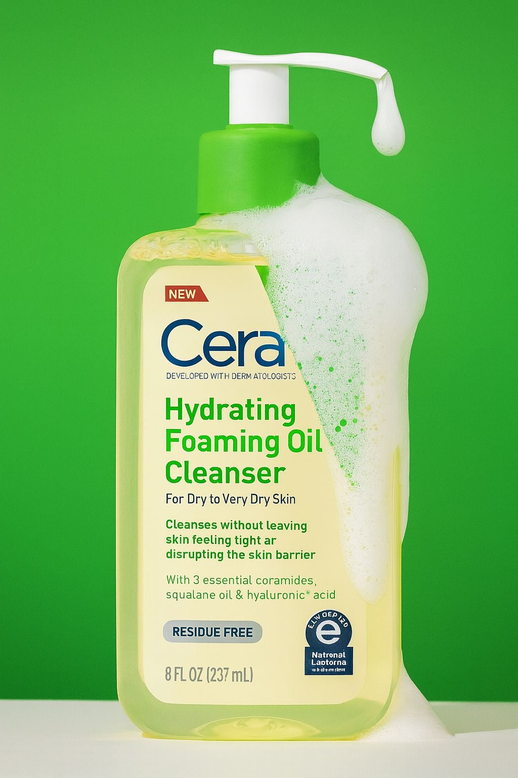 CeraVe Hydrating Foaming Oil Cleanser – Nettoyage Doux et Hydratant 473 ml